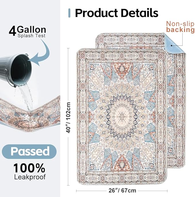 Washable Pee Pads for Dogs, 2 Pack Reusable Puppy Training Pads 26"x40" Super Absorbent Dog Pee Pad Waterproof Dog Training Pads, Non-Slip Potty Pads, Whelping Pads