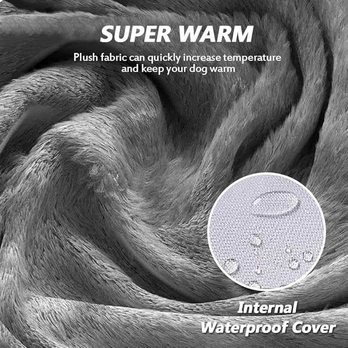 Orthopedic Dog Bed, Removable and Washable, Suitable for Large, Medium and Small Dogs/Puppy Non-Slip, Waterproof, Soft, Warm, Pet Sleeping Sofa Bed (Gray, 36.0''L x 26.0''W x 7.0''Th)