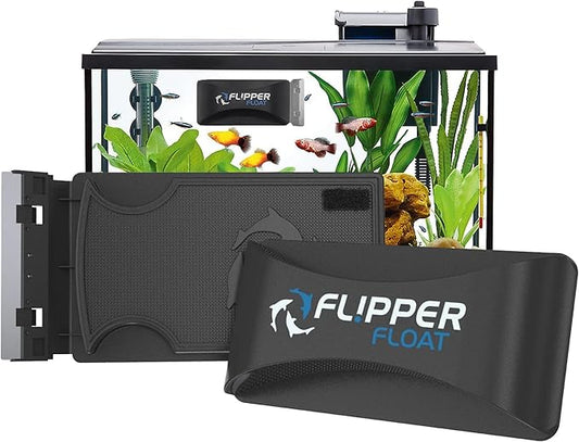 Flipper Cleaner Float - 2-in-1 Floating Magnetic Aquarium Glass Cleaner - Fish Tank Cleaner - Scrubber & Scraper Aquarium Cleaning Tools - Floating Fish Tank Cleaner, Standard