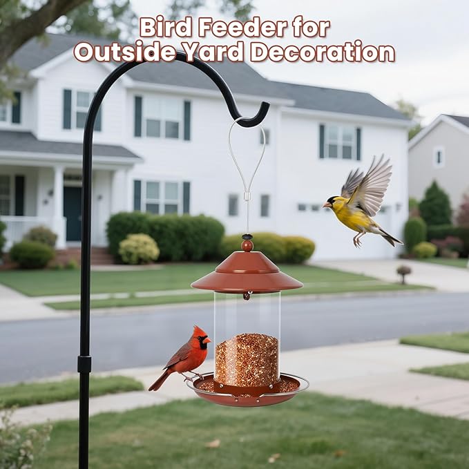 Metal Bird Feeder for Outdoors – 2.4LB Hanging Bird Feeder with 360-degree, Weatherproof & Rust-Resistant, Easy to Fill & Clean for Wild Bird Feeders in Backyard & Garden(2pcs)