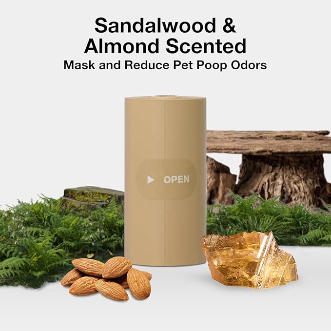 VETRESKA Dog Poop Bags, Leak Proof, Extra Thick and Large Pet Waste Bags for Dog Walking and Cat Litter, Sandalwood & Almond Scented, 300 Bags
