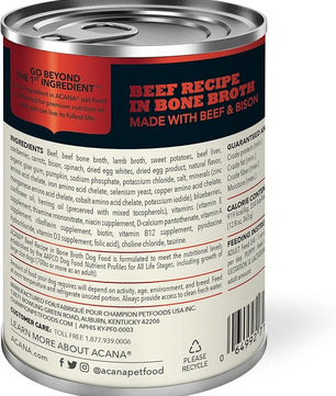 ACANA Premium Chunks in Bone Broth Grain-free Wet Dog Food Beef Recipe 12.8oz Cans (12 Count)