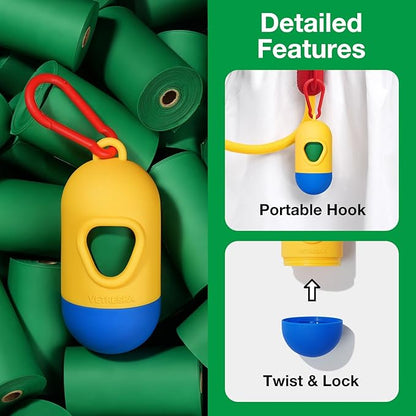 VETRESKA Dog Poop Bag with Dispenser, Leak Proof and Extra Thick Pet Waste Bags for Dog Walking and Cat Litter, Citrus Bloom & Cedar Scented, 105 Count