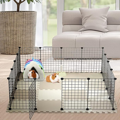 Wontee Guinea Pig Bed Guinea Pig Hideout Cozy Cave House for Hamsters Rats Hedgehog Guinea Pig Cage Accessories (Large, Rainbow)
