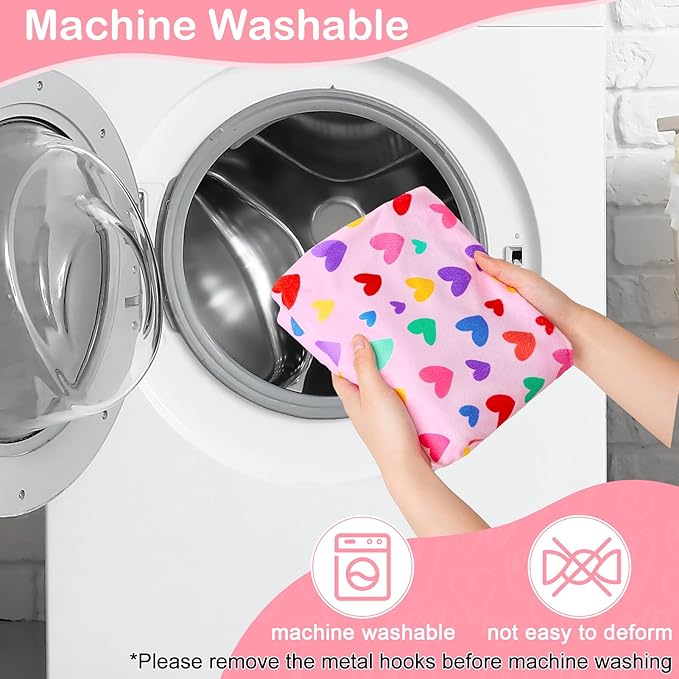 Bienbee 2 Pcs Ferret Rat Hammock Set for Cage Washable Guinea Pig Hideout Bed Soft Small Animal Hammock Tunnel Toys Ferret Cage Accessories for Hedgehog Sugar Glider Squirrel Hamster, Pink Hearts