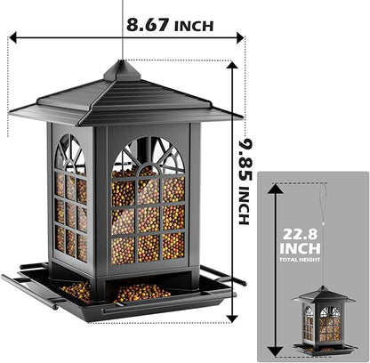 Birdream 2 Pack Bird Feeders for Outdoors Hanging - 7LB Total Capacity Classic Courtyard Design Fun Assembly Large Bird Feeder, Attracting Wild Birds Cardinals Goldfinches Sparrows