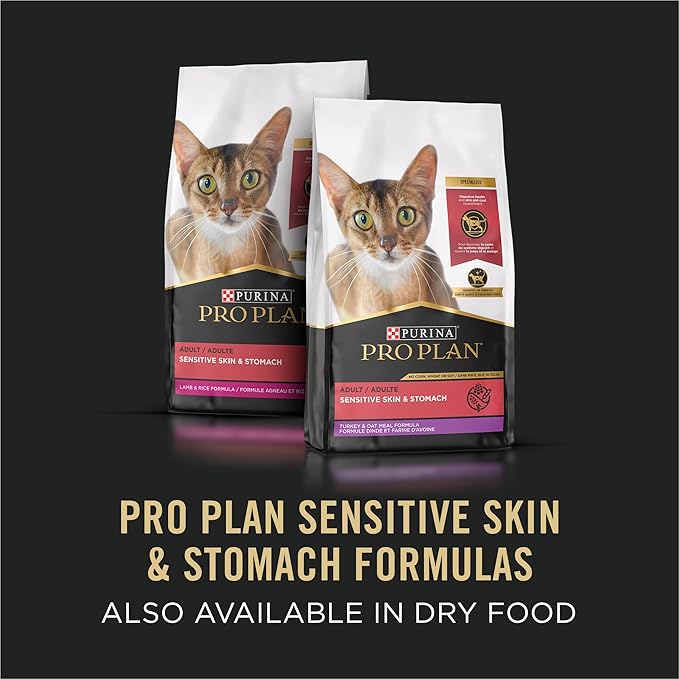 Purina Pro Plan Sensitive Skin and Stomach Wet Cat Food Variety Pack, Duck and Artic Char Entrees - (Pack of 24) 3 oz. Cans