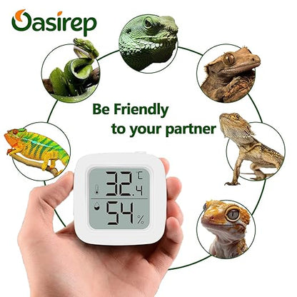Reptile Thermometer and Hygrometer – Fast Accurate LCD Digital Temp & Humidity Meter for Bearded Dragon Tank Accessories, Lizard, Snake, Turtle, Amphibians, Small Animal Habitat