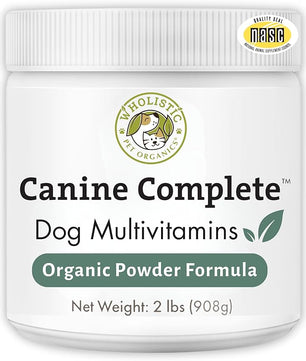 Wholistic Pet Organics Canine Complete - Dog Multivitamin Powder - 2 Lb - Daily Dog Vitamins and Supplements for Homemade Food - Immune System, Skin, Coat & Overall Health - Small and Large Breed