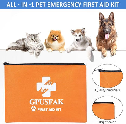 Pet First Aid Kit for Dogs & Cats - Dog First Aid Kit Pet Emergency Kit with First Aid Supplies for Home Camping Hiking Traveling