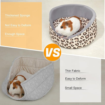 Glittme Soft Rabbit & Guinea Pig Bed - Thick Removable Mat, Machine Washable, Cozy Cuddler Cup Bed for Guinea Pig, Rabbit, Ferret