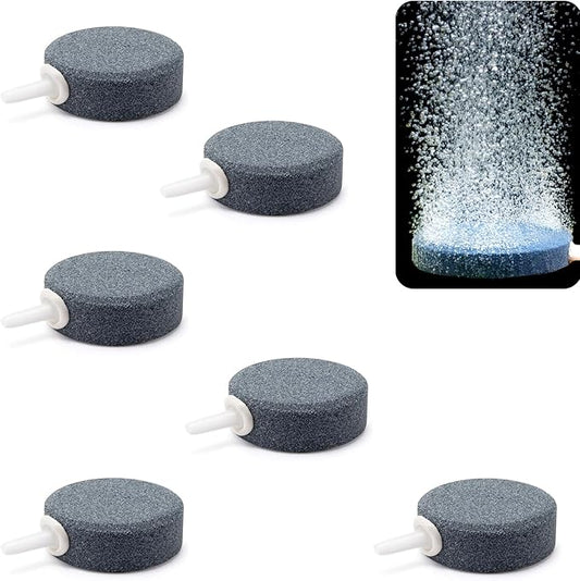 1.6 Inch Aquarium Air Stones Disc Oxygen Diffuser Bubble Air Stone of Aquarium Air Pump Accessories for Nano Air Pumps Fish Tanks Buckets Small Ponds and DWC Reservoirs