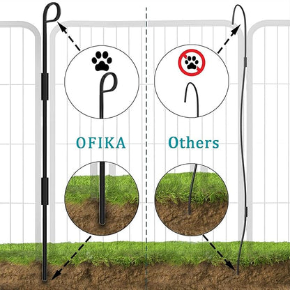 OFIKA Heavy Duty Metal Dog Playpen for Medium/Small Animals, 8 Panels 40”Height x 27" Width, Dog Fence Exercise Pen with Doors, Pet Puppy Outdoor Playpen Pen for Outdoor, Indoor, RV, Camping, Yard