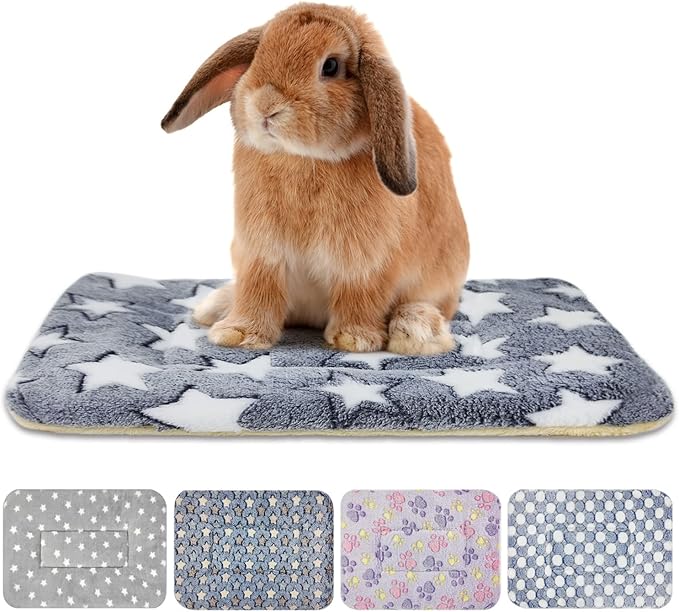 5PCS Guinea Pig Bed Soft Rabbit Bedding Cage Liner Warm Bunny Mats Pee Pads Fleece Blanket Plush Hamster Sleep Beds Ferret Squirrel Hedgehog Rat