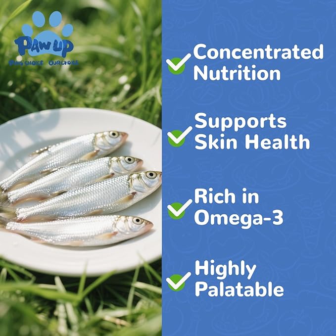 Freeze Dried Minnows Dogs Treats – 100% Raw Single-Ingredient Pet Fish Snacks – Rich in Omega-3, Grain-Free – Healthy Training Rewards & Meal Toppers, 2.8 oz