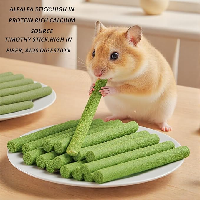 Bunny Chew Stick Rabbit Toy Treat 140g 4 in 1 Molar Stuff Organic Natural Snack Apple Branch Sweet Bamboo Timothy Hay Alfalfa Food Clean Teeth Hamster Chinchilla Parrot Gerbil Squirrel