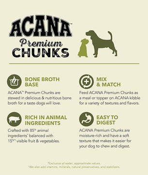 ACANA Premium Chunks Pork Recipe in Bone Broth Wet Dog Food