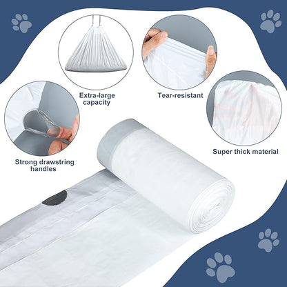 80 Pack Self-Cleaning Cat Litter Box Liners Replacement Kitty Waste Bags Drawstring Waste Bags for Automatic Self-Cleaning Cat Litter Box