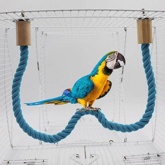 2 Pack Rope Perch, Swing, Cage Stand Pole Accessories, Climbing Toy for Parrot Parakeet Budgies Cockatiels Lovebirds (31.49"/80 cm)