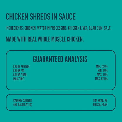 A Strong Heart Canned Wet Cat Food, Chicken Shreds in Sauce -3 oz Cans (Pack of 24), Made in The USA with Real Chicken