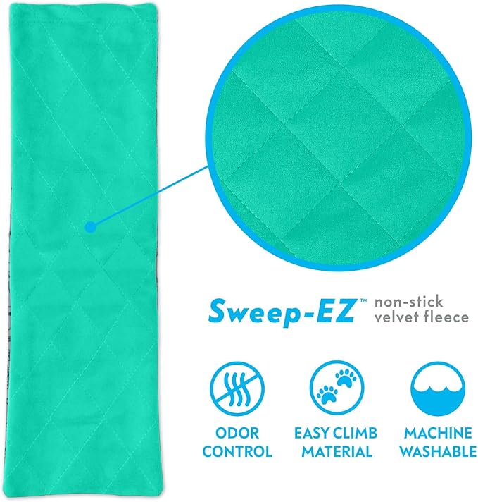 Paw Inspired Fitted Fleece Liner for Ferret Nation, Critter Nation Cage for Ferrets, Rats, Chinchillas, Hedgehogs & Other Small Animals (Green, Ramp Cover)