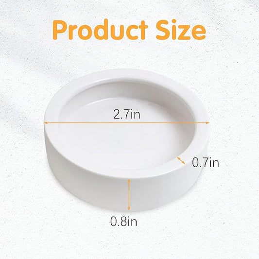 Tfwadmx 4 Pack Reptile Food Bowl, Mini Ceramic Water Feeder Bowl, Reptile Worm Feeding Dish for Lizard Turtle Bearded Dragon Anoles Crested Gecko Hermit Crab Leopard Gecko Chameleon Corn Snake