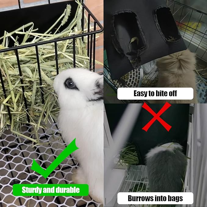 2PCS Rabbit Hay Rack with Heavy-Duty Metal Frame Rabbit Hay Holder for Cage - Guinea Pig Hay Feeder Bunny Hay Feeder,for Rabbits Guinea Pigs Bunny Chinchillas