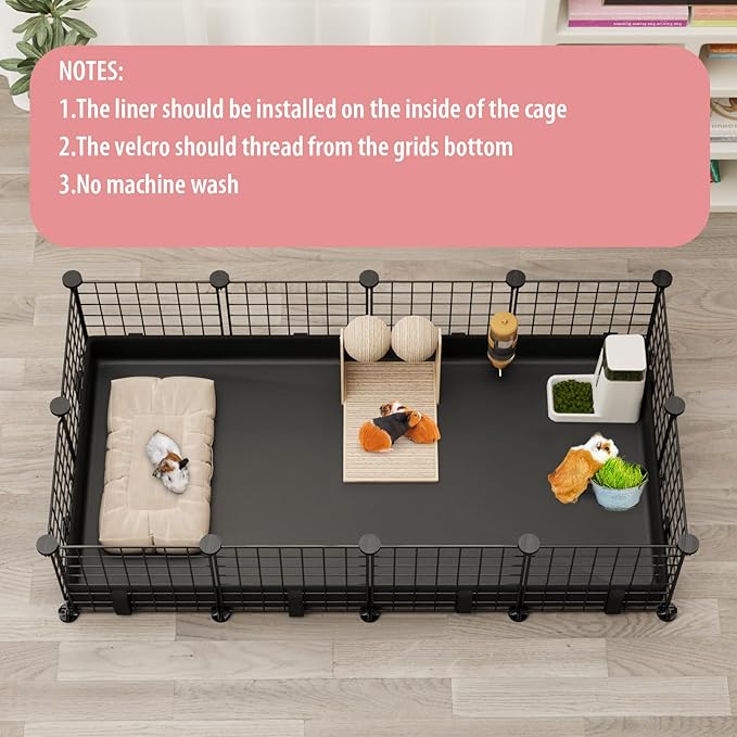 Small Animal Playpen with Waterproof Mat,Guinea Pig Cages,49.2x24.6x12.2inch C&C Cage for Hamster,Bunny,Hedgehog,Chinchilla,Ferret,Indoor Outdoor Portable Metal Wire Yard Fence,Metal Pet Panels-12pcs