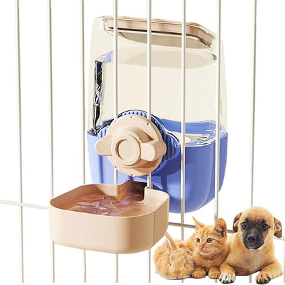 35oz Rabbit Water Bottle, Pet Hanging Automatic Water Dispenser for Small Animal Ferret Guinea Pig Chinchilla Dog Cat (Cage Grid Spacing 1.1''-2.1'') (Blue-Pink)