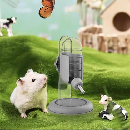 Hamster Water Bottle with Stand, Water Dispenser for Syrian Dwarf Hamsters Gerbils Mice Rats Degus (Gray, 4oz)