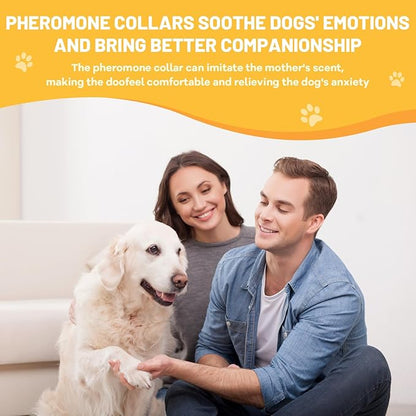 Calming Collar for Dogs 4-Packs,Dog Calming Collar,Pheromone Collar for Dogs,Relief Anxiety Stress Separation,Lasts 60 Days,25 Inches Size Flexible Adjustable,for All Small Medium and Large Dog Grey