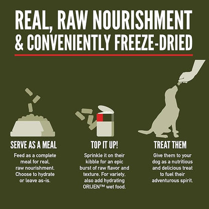 ORIJEN Epic Bites Freeze-Dried Dry Dog Food Tundra Recipe 6oz Bag