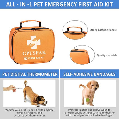 Dog First Aid Kit - Pet First Aid Kit for Dogs Pet Emergency Kit with Grooming Hammock Harness Nail Clipper First Aid Supplies for Home Camping