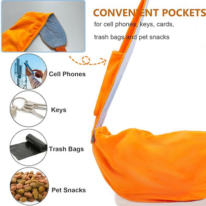 Dog Sling Carrier for Small Dogs, Small Pet Bag with Adjustable Strap, Cozy Bunny Carrying Travel Cuddler, Hands-Free Puppy Carrier for Pet 0-15 lbs Puppy Kitten