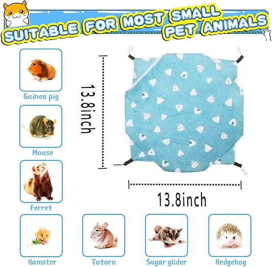 LEFTSTARER Pet Small Animal Hanging Hammock Ferret Bunkbed Hammock Cage Toy for Hamster Rat Sugar Glider Parrot Guinea Pig Hideout Play Sleep (Sweet Candy)