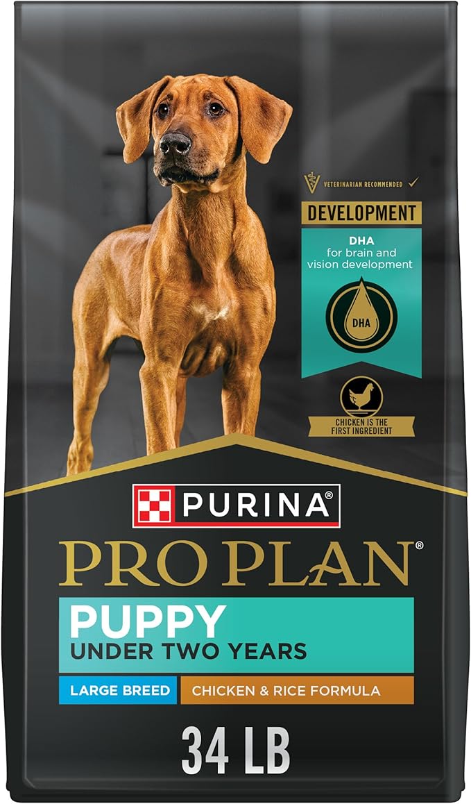 Purina Pro Plan Large Breed Dry Puppy Food, Chicken and Rice Formula - 34 lb. Bag