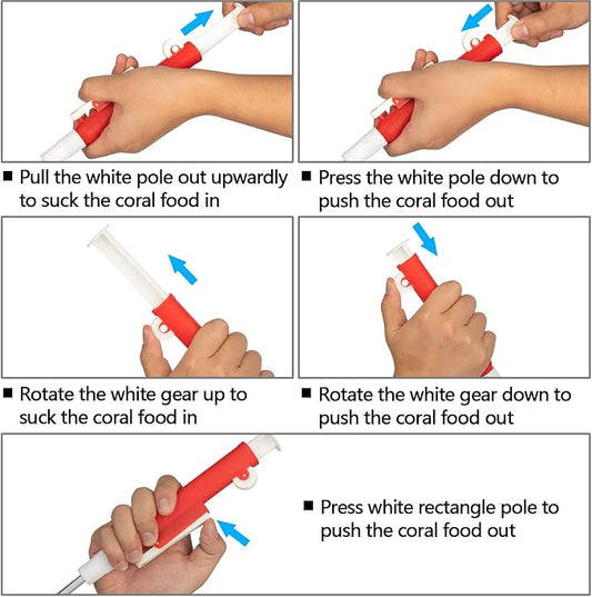 Aquarium Choice Coral Feeder Long Syringe Tube Upgraded Version 58CM/22.83Inch Length Two Units(Patented Product)