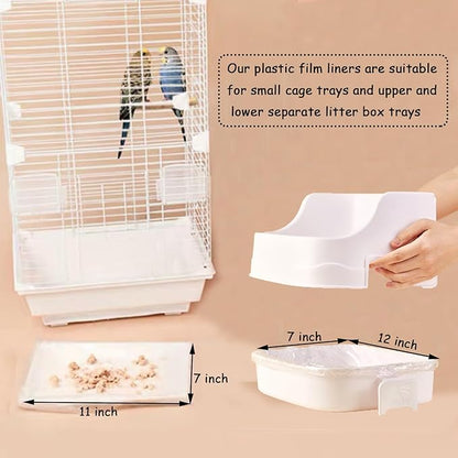 Disposable Plastic Rabbit Cage Liner Guinea Pig Litter Box Liner Small Animal Litter Pan Bags Leak Proof Toilet Film for Bunny Chinchilla Hedgehog Bird