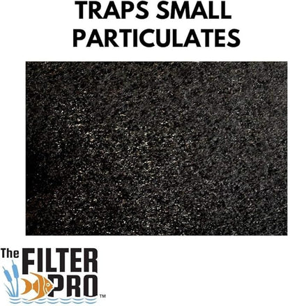 Carbon Fine Filter Media, 3/8" Thick, 18" x 60" Roll, Perfect for Aquariums, Ponds or Water Gardens, Made in USA