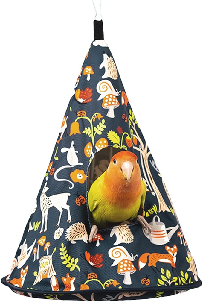 Parrot Cockatiel Warm House Bird Nest Bed All Season Hanging Hammock Birds Sleeping Bed Parrot Hideaway Bed Polyester Fabric Washable for Parakeet Cockatiels Budgies Lovebird