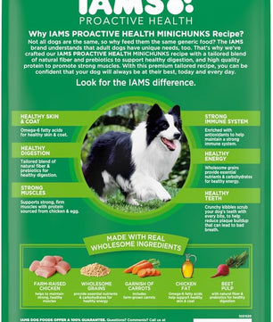 IAMS Proactive Health Minichunks Adult Dry Dog Food with Real Chicken, 3.3 lb. Bag