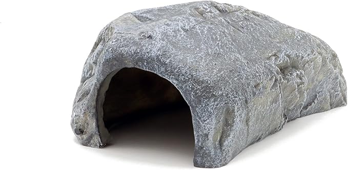 JIHAQUA Reptile Rock Reptile Hide Cave Hideout Terrarium Habitat Decor Ornament Shelter (Style B)