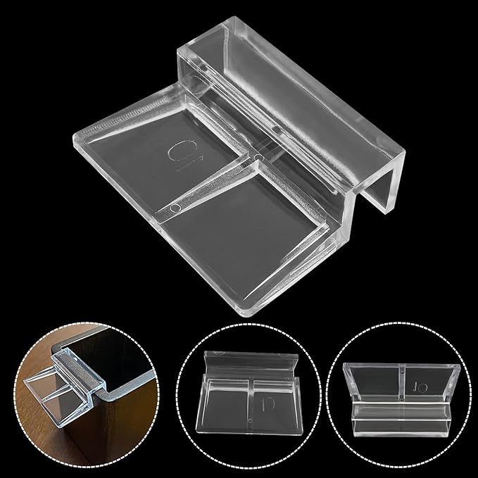 12 Pack Aquarium Lid Clips DIY Aquarium Lid Holder Clear Acrylic Fish Tank Support 10MM Aquarium Glass Holder(10MM)