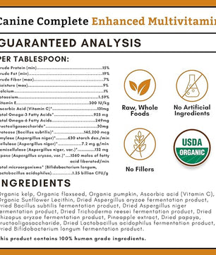 Wholistic Pet Organics Canine Complete - Dog Multivitamin Powder - 8 Oz - Daily Dog Vitamins and Supplements for Homemade Food - Immune System, Skin, Coat & Overall Health - Small and Large Breed