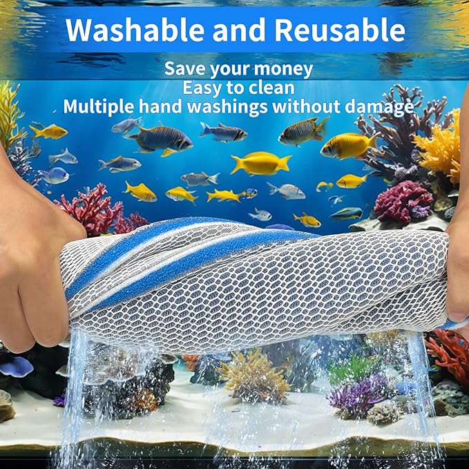 Aquarium Filter Media,11.8"x15.7"- 8-Layer Filter Sponge Pad for Fish Tank and Pond,Cuttable & Washable Aquarium Filter Floss for Crystal Clear Water