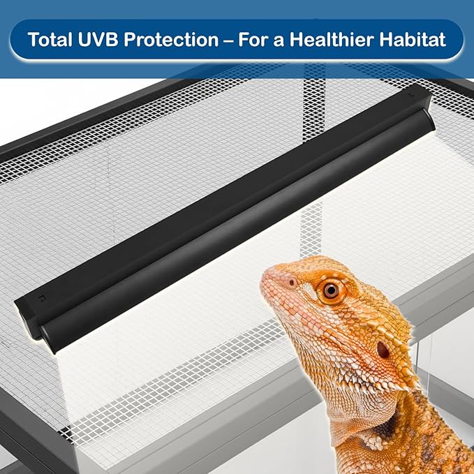 MRREPTILE T5 UVB Reptile Light Fixture Kit – 24W High-Output 10.0 UVB Bulb for Bearded Dragons, Turtles & Lizards – Liner UVA/UVB Lighting for Basking & Vitamin D3 Synthesis