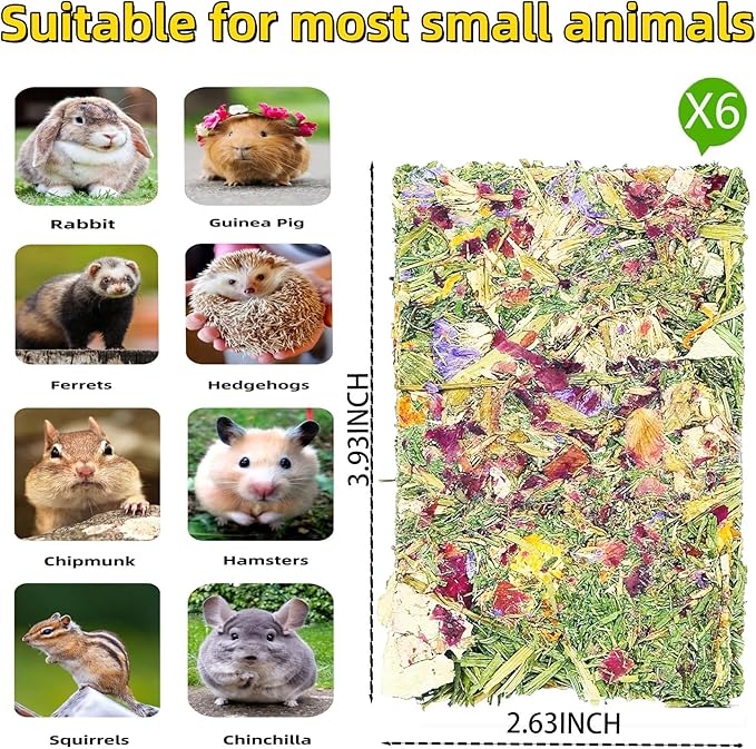 Rabbit Toys 10pcs 2 in 1 Bunny Crisp Treat Guinea Pig Chew Snack for Cleaning Teeth Enrichment Timothy Hay Chips Hamsters Molar Food for Chinchilla Gerbil Rat Indoor Dental Care Boredom (4+6)