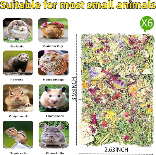 Rabbit Toys 10pcs 2 in 1 Bunny Crisp Treat Guinea Pig Chew Snack for Cleaning Teeth Enrichment Timothy Hay Chips Hamsters Molar Food for Chinchilla Gerbil Rat Indoor Dental Care Boredom (4+6)