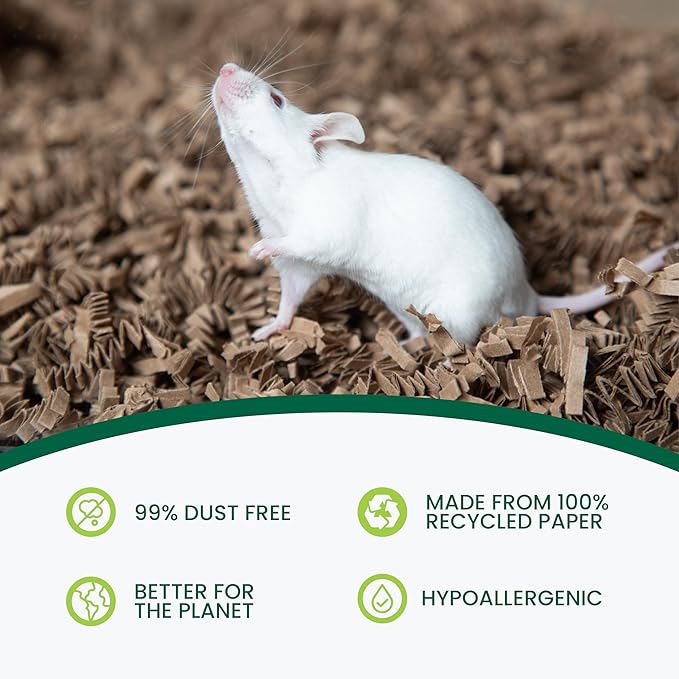 ECO BEDDING FiberCore, Dust Free Paper Bedding for Small Pets and Birds, 10 lb. Natural (expands to 250L)