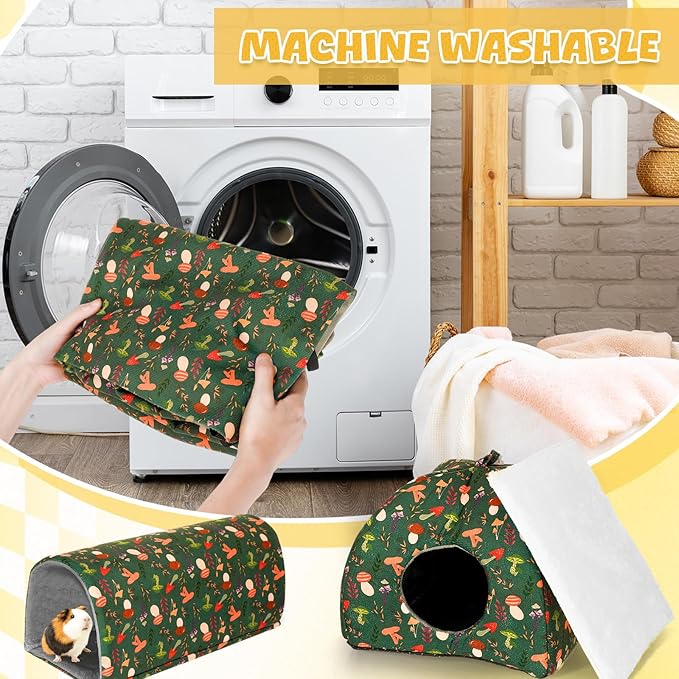 Geelin 8 in 1 Ferret Hammock Set Ferrets Cage Accessories Rat Chinchilla Guinea Pig Hideout Washable Soft Hamster Toys Hanging Tunnels Mats Curtains for Small Animals Pet Bunny Sugar Glider Gifts